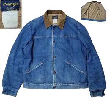 말 택 80S 랭글러 Wrangler 보아 안감 옷깃 코듀로이 데님 자켓