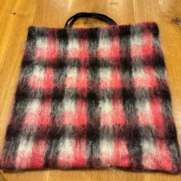 MUUN 빨검 체크 토트백