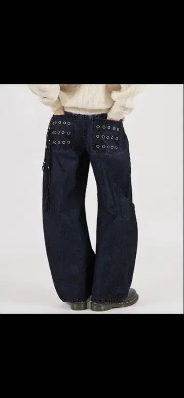 FTW 블랙 와이드 레그 데님