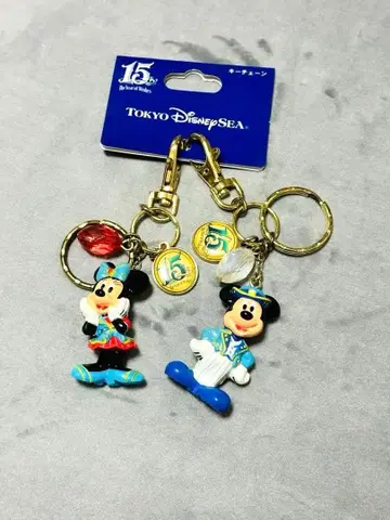 도쿄디즈니씨 15주년 미키 미니 키링 2개 세트