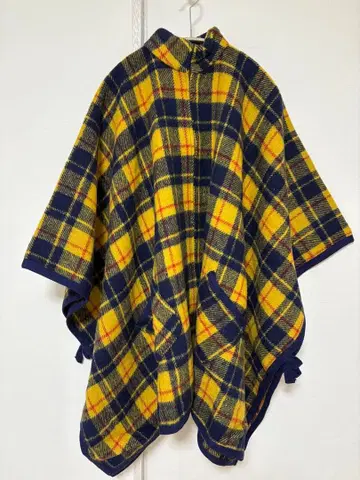 [ 구제 의류 ] 체크 무늬 판초 프랑스 구제 의류