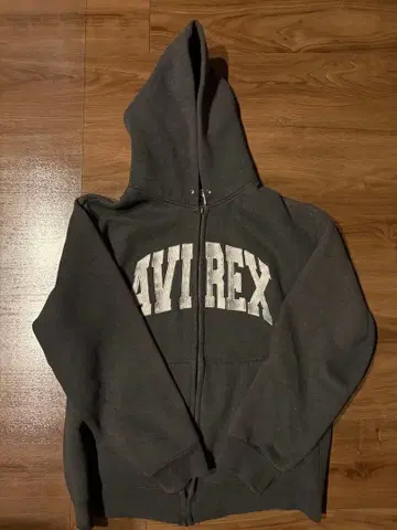 AVIREX 그레이 집업 후드티