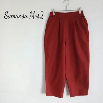 사만사 모스모스 미사용 헤링본 턱 테이퍼드 팬츠 허리 뒷부분 밴딩