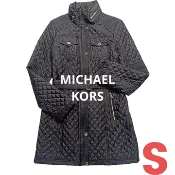 마이클코어스 충전솜 퀼팅 코트 블랙 벨트 포함 라이트 아우터