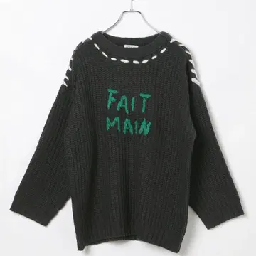 미사용 LEPSIM 3게이지 핸드스티치 로고 풀오버