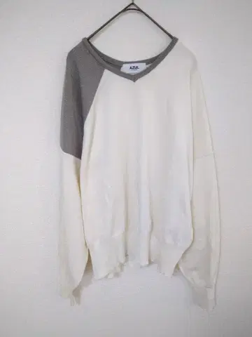 새상품급 아즈르 니트탑 여성용 XL 상당 프리 사이즈 화이트 그레이