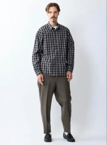 StevenAlan 플란넬 배기 팬츠 올리브 M 클리닝 완료