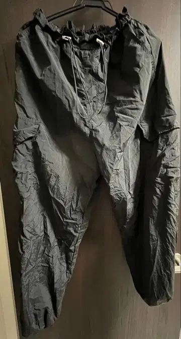 WEGO 블랙 카고 팬츠 허리밴딩