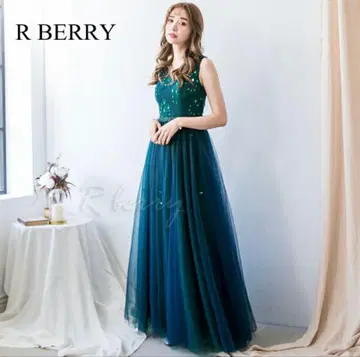 R BERRY 비즈 자수 롱 드레스