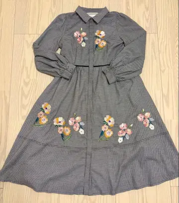 새상품급 Chesty 가을 플라워 셔츠 원피스 손세탁 가능