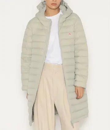 나일론 태피타 미들 다운 후디드 코트