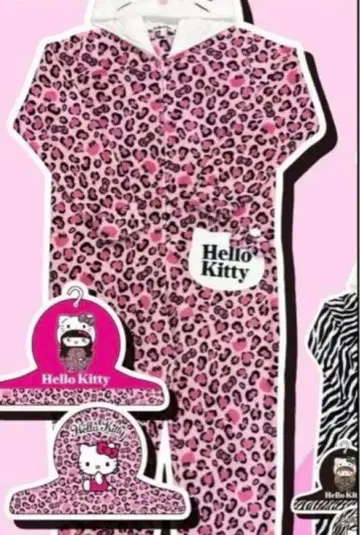 헬로키티 레오파드 무늬 올인원 프리 사이즈 인형옷