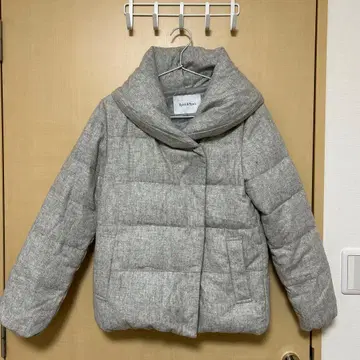 Spick and span 얇은 그레이 숏 다운 자켓