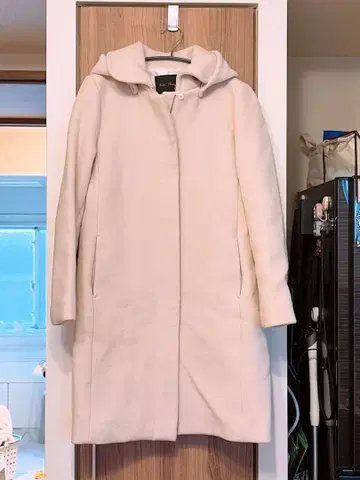 어반 리서치 후드 롱 코트 베이지