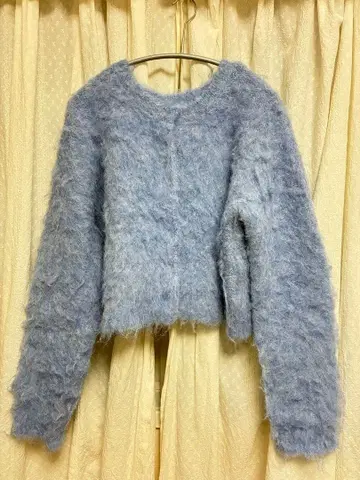 믹스 샤기 니트 가디건