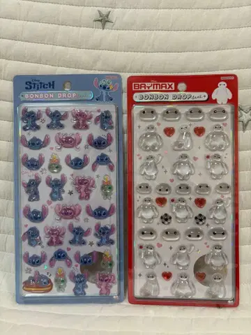 스티치 베이맥스 모자 꽁지 드롭 씰 2장 세트