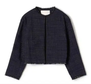 새상품급 투모로우랜드 롱 슬라브 트위드 크루넥 자켓 졸업식