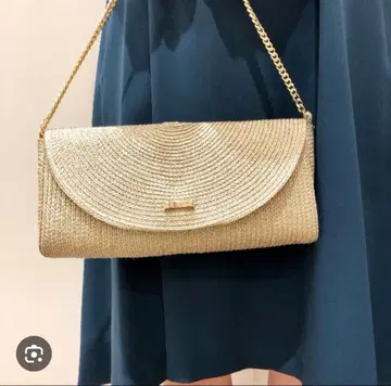 Ray Beams 파티백 클러치백 리본 샴페인 골드