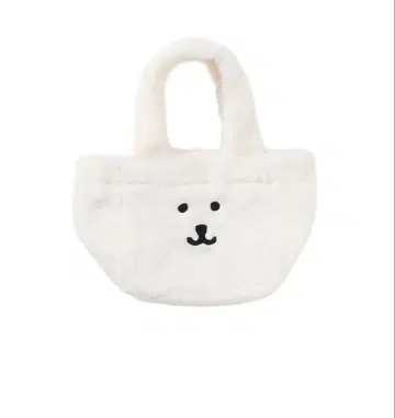 나가노 캐릭터즈 퍼 토트백 곰 페이스 화이트