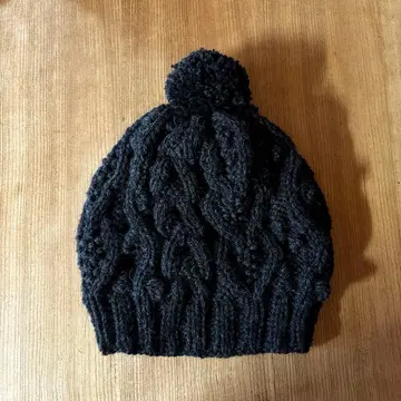핸드메이드 니트 모자 다크 그레이