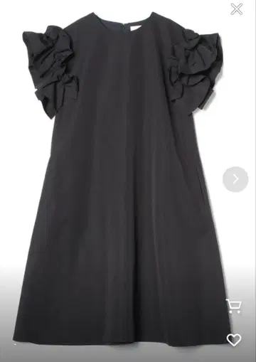 블랙 프릴 반팔 A라인 원피스