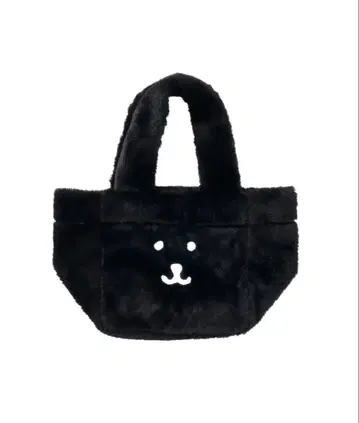 나가노 캐릭터즈 퍼 토트백 곰 페이스 블랙