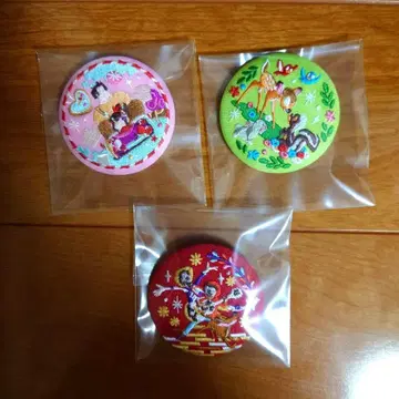 Disney Characters 자수 캔뱃지 비스킷 2