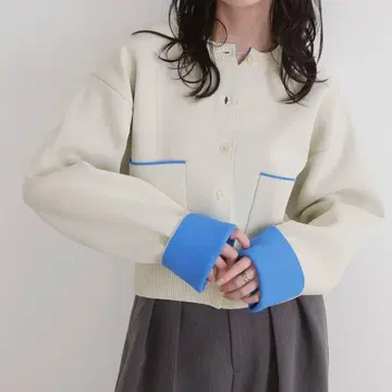 LIAN 바이컬러 니트 가디건