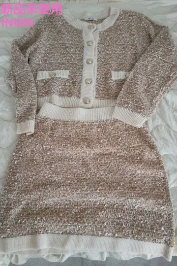 즉시 구매 OK INGNI 핑크 베이지 니트 셋업