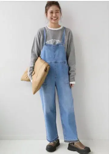 JOURNAL STANDARD relume 데님 오버롤 라이트 블루