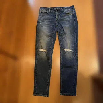 아메리칸 이글 데미지 가공 스키니 데님 다크 블루 29인치