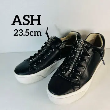 Ash 블랙 가죽 지퍼 스니커즈