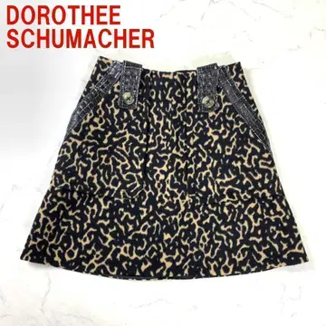 A2144 도로시 슈마허 무릎 기장 스커트 울 레오파드 무늬 브라운 1