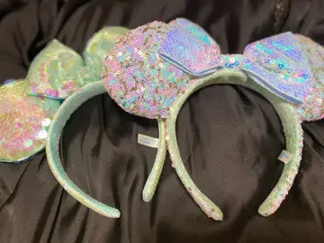 미니 귀 머리띠 (라메 스팽글) 2개 세트