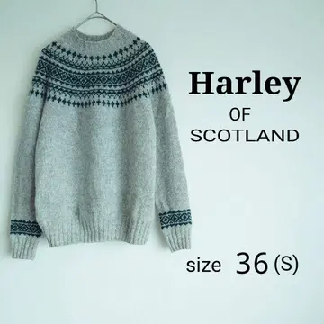 Harley OF SCOTLAND 페어아일 패턴 니트 노르딕 영국제