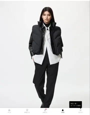 유니클로 웜 스트레치 팬츠 L 네이비