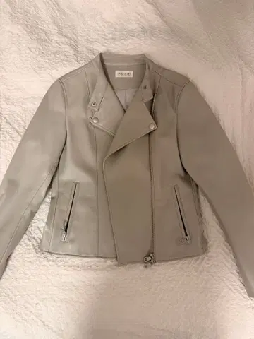 PLST 더블 라이더 자켓 라이트 그레이