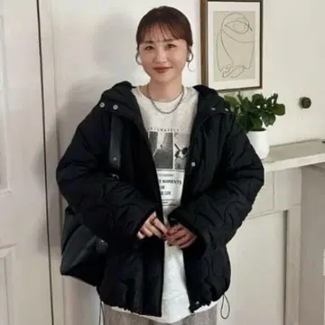 [새상품] 시마무라 omi 2way 후드 보아 퀼트 블루종