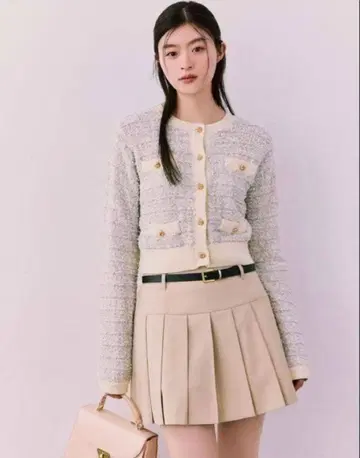 lily brown 릴리 브라운 트위드 니트 가디건