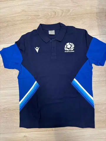 macron 스코틀랜드 대표 피케 셔츠 M 네이비