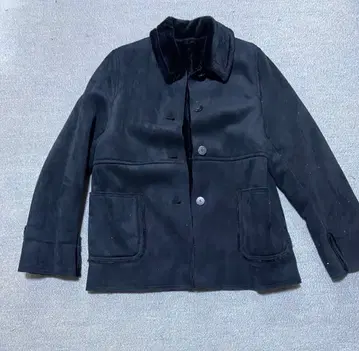 블랙 무스탕 코트 M 사이즈