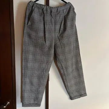ista-ire 그레이 계열 체크 캐주얼 팬츠