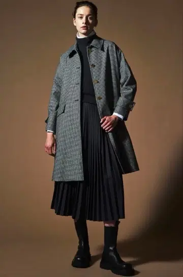 택 포함 새상품 MACKINTOSH HUMBIE 하운드 투스 롱 코트