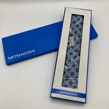 MITSUKOSHI 기하학 패턴 넥타이 블루