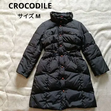 새상품급 CROCODILE 블랙 다운 자켓 다운 코트 A라인 M 사이즈