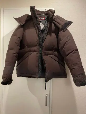 VAINL ARCHIVE x Marmot 다운 다크 브라운 후드 부착
