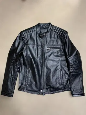 천연 가죽 라이더 자켓