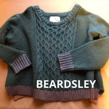 비어즐리 4컬러 배색 케이블 울 니트 (클리닝 완료)