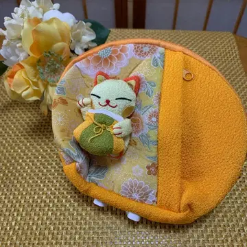 마네키네코 디자인 파우치 오렌지