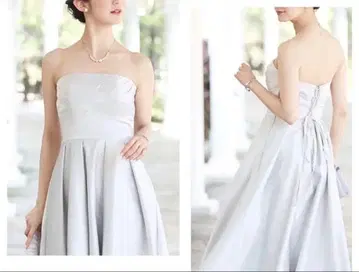 NIGHT1 스트랩리스 A라인 드레스 화이트